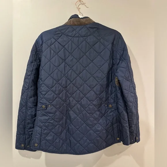 Ralph Lauren Navy Quilted Barn Jacket with Suede details - Picture 2 of 5